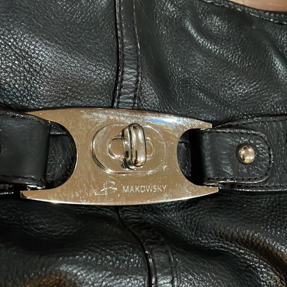 B Makowsky black leather slouch bag - Picture 2 of 16